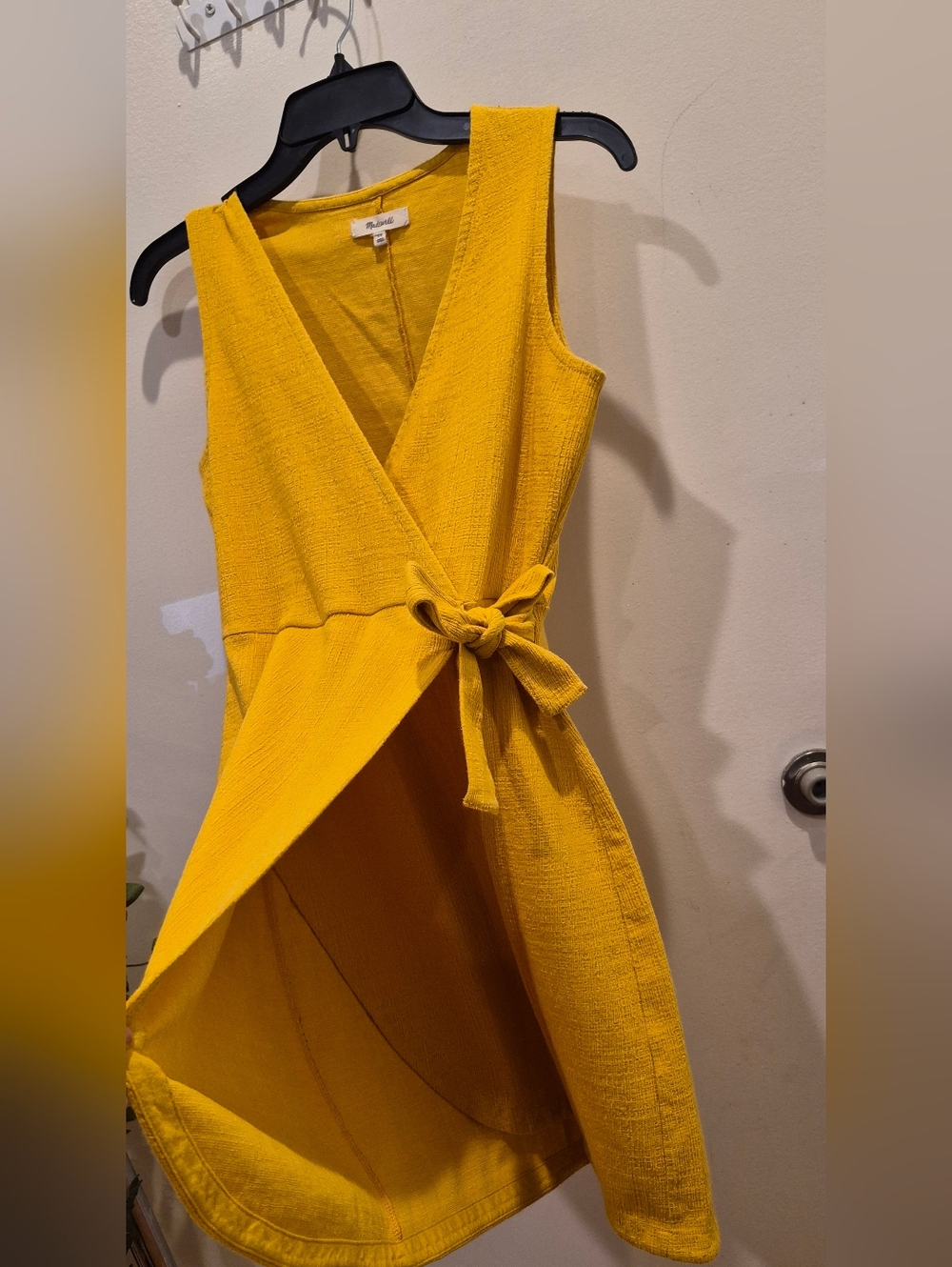 Madewell Golden Yellow Wrap High-Low Dress